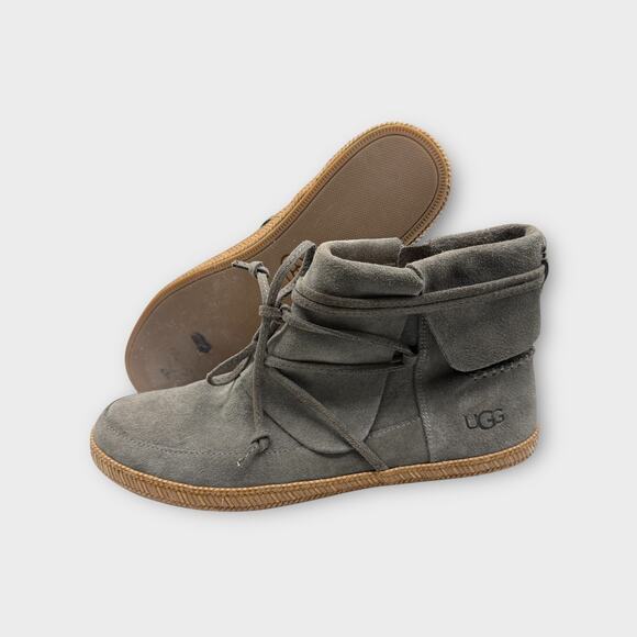 UGG Reid Slate Gray Suede Anke Boots Booties Women’10 - Picture 9 of 11